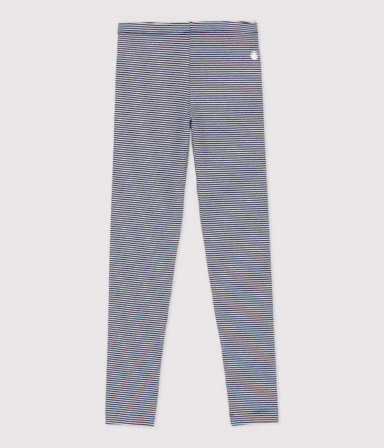 Meisjeslegging van jersey elastaan blauw SMOKING/wit MARSHMALLOW